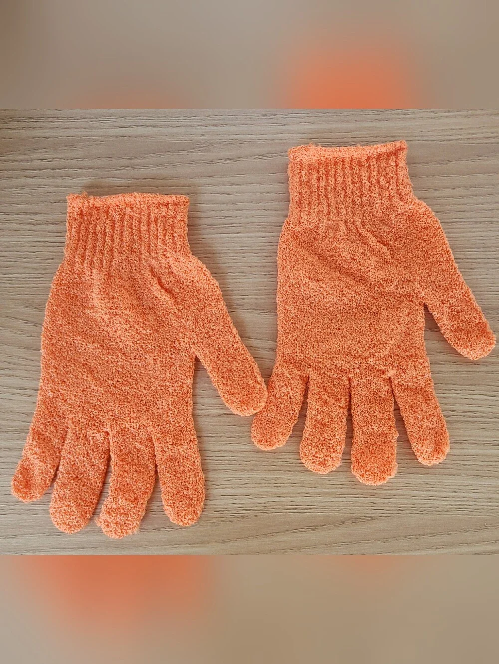 Textured Exfoliating Gloves, Orange Spa Gloves, Self Care, Home Spa